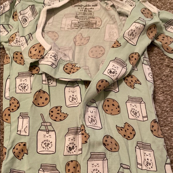 Magnetic Me Milk and Cookies One Piece Pajama - Picture 3 of 4